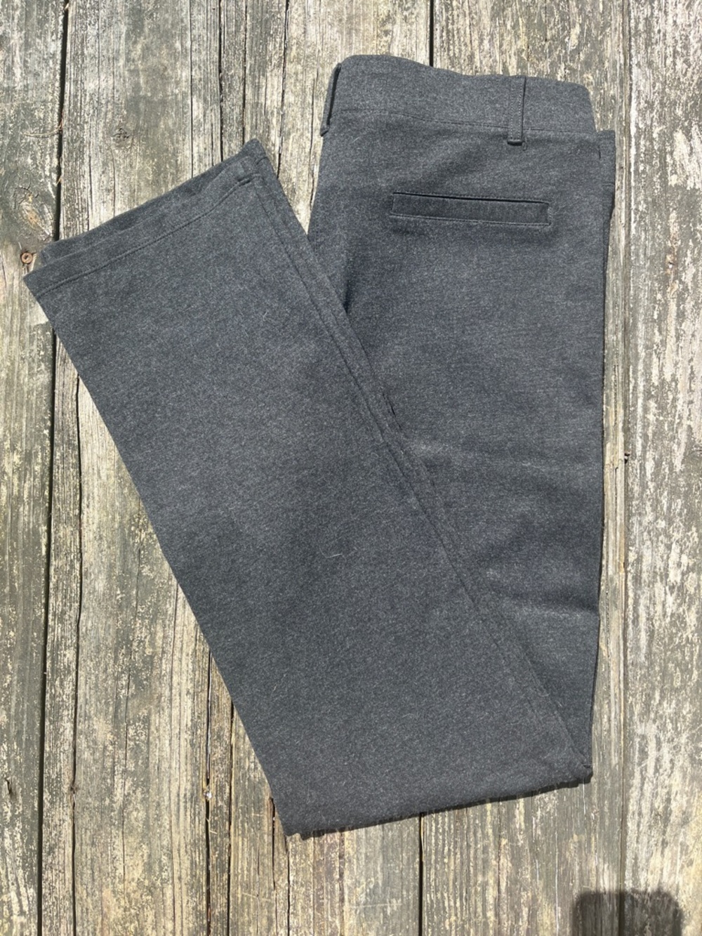 Betabrand Large Petite Stretch Work Pants Straight Leg Charcoal Grey